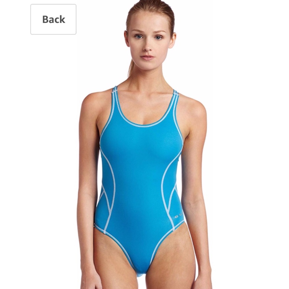 Sugoi Swim Racer Contrast one piece in Laguna–NWT